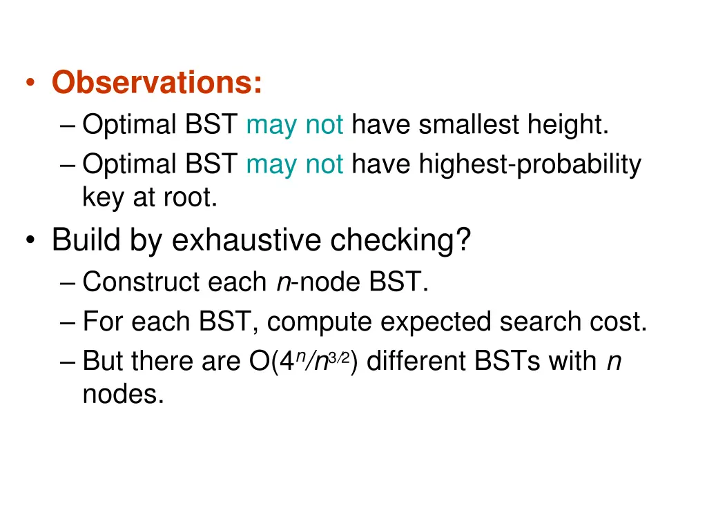 observations optimal bst may not have smallest