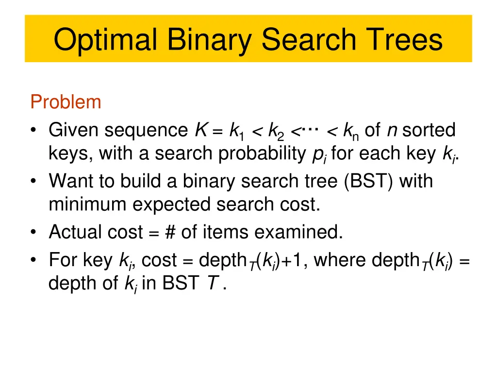 optimal binary search trees