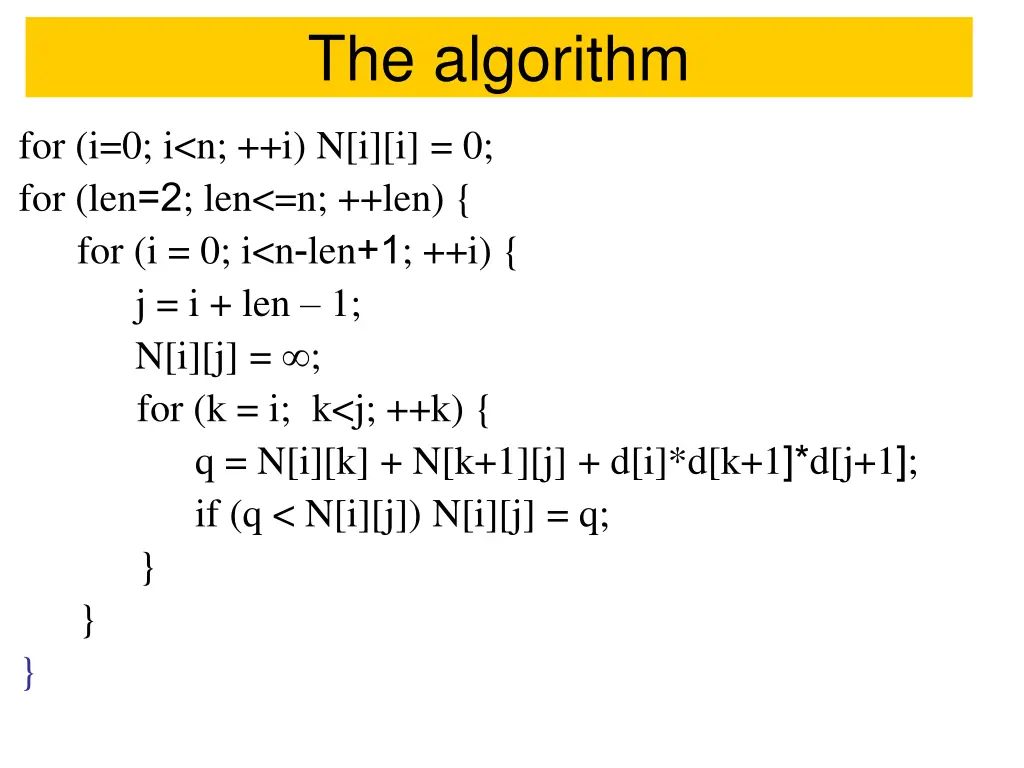 the algorithm