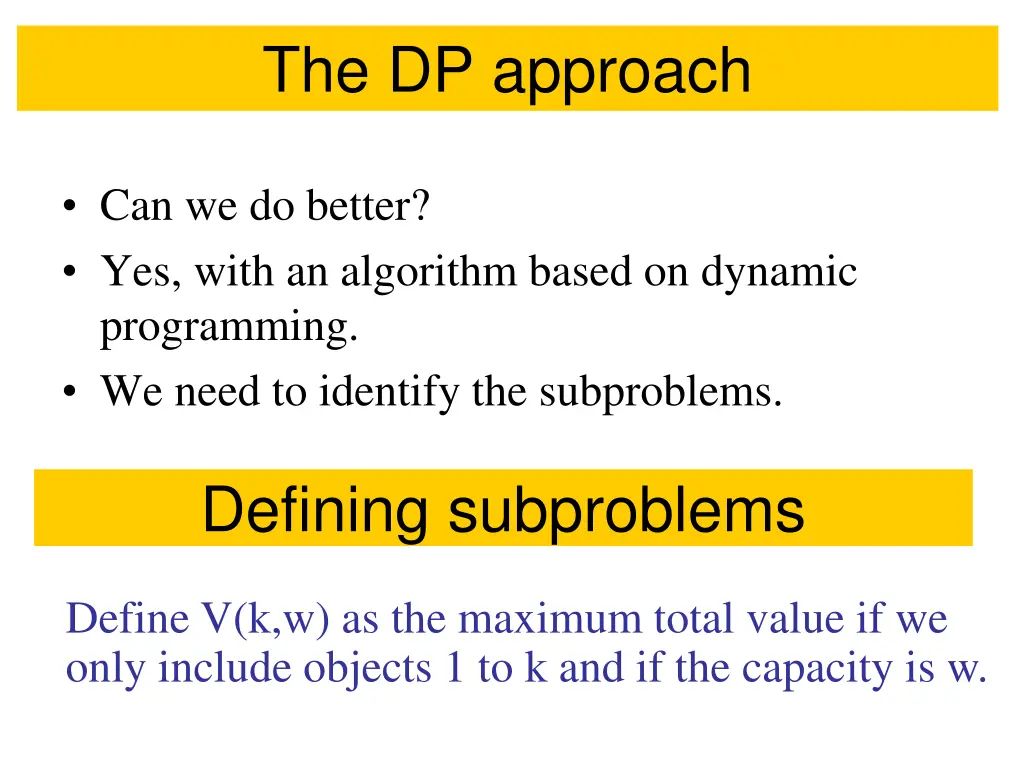 the dp approach