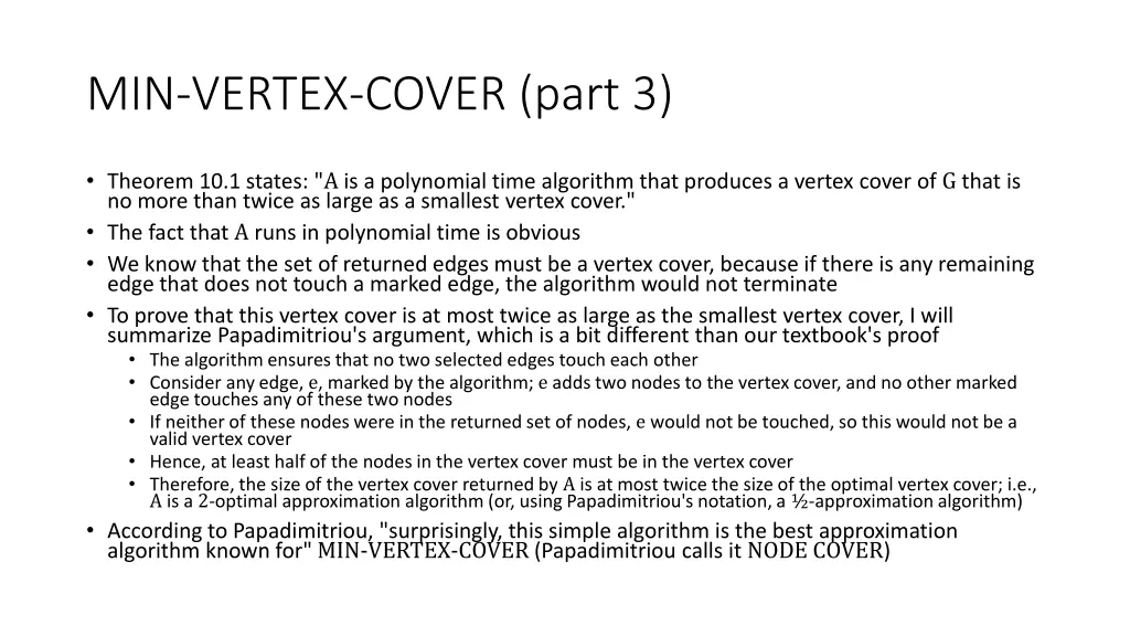 min vertex cover part 3