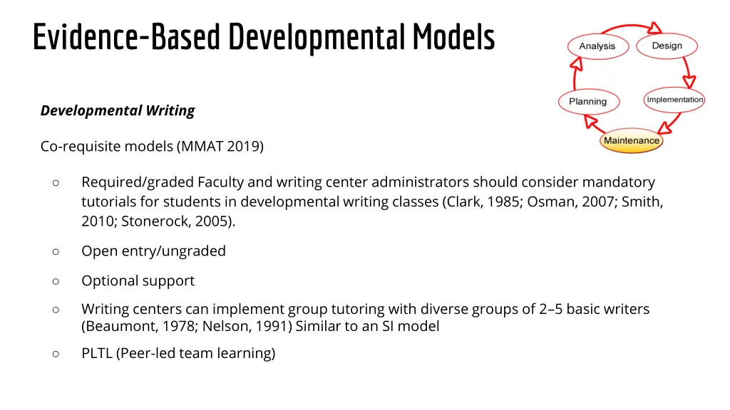 evidence based developmental models