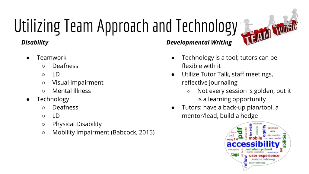 utilizing team approach and technology disability