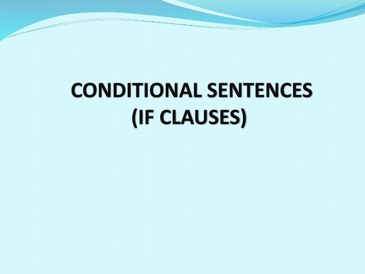 conditional sentences if clauses