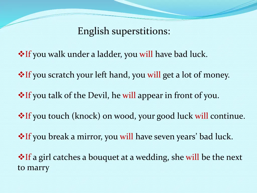 english superstitions