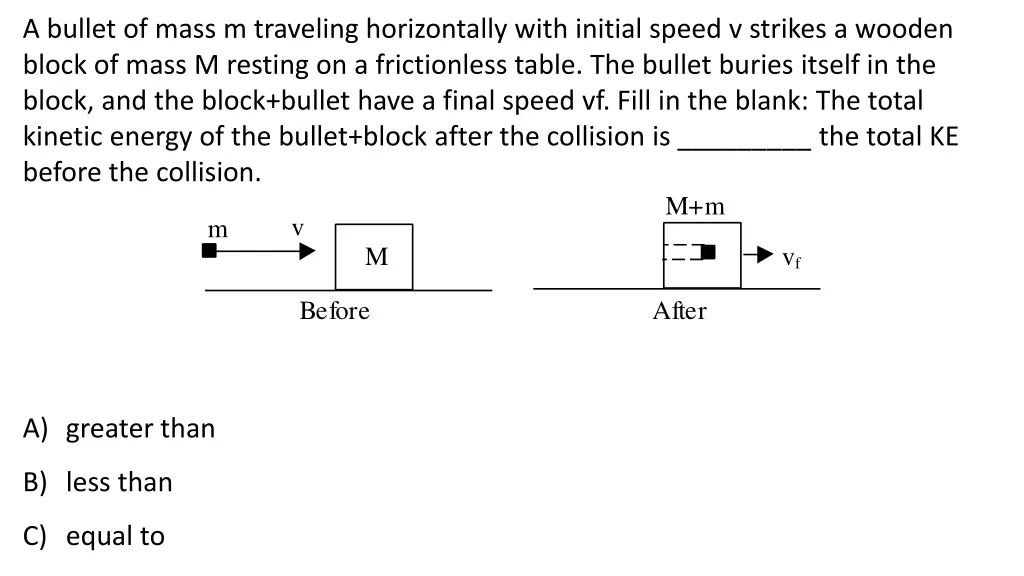 a bullet of mass m traveling horizontally with