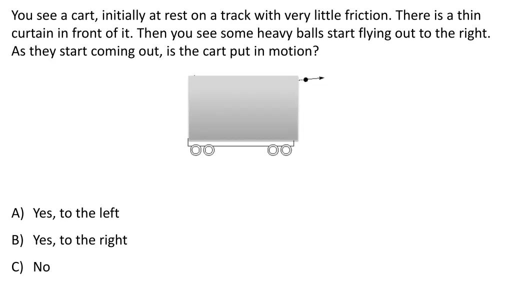 you see a cart initially at rest on a track with