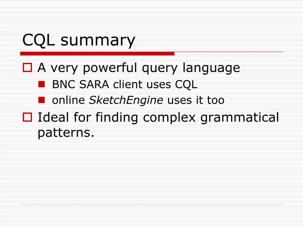 cql summary