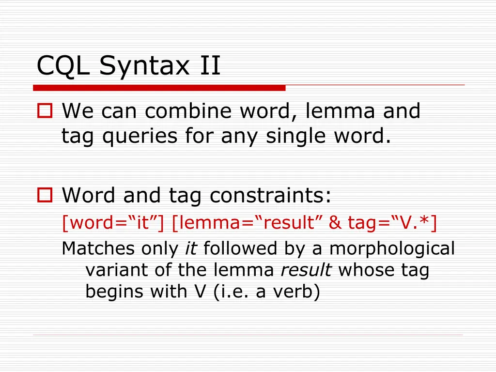 cql syntax ii