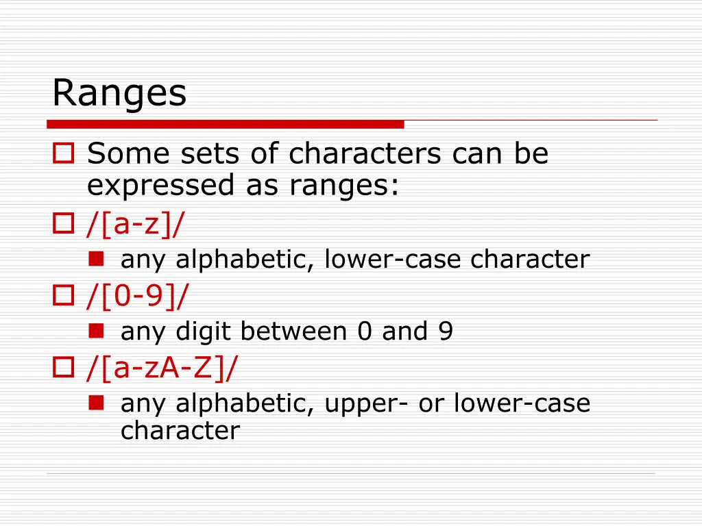 ranges