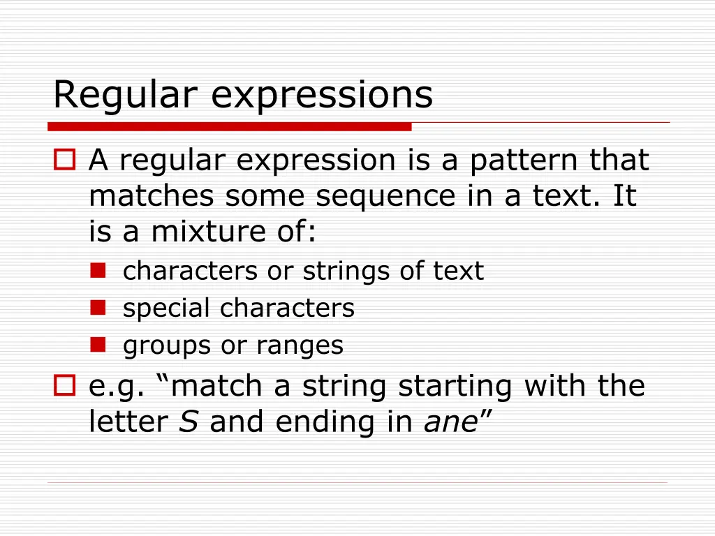 regular expressions