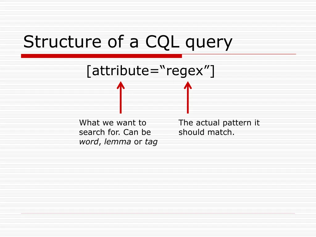 structure of a cql query