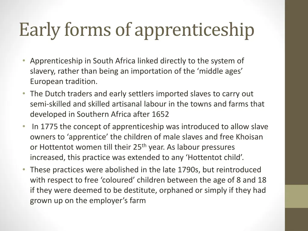 early forms of apprenticeship