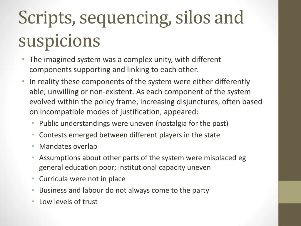 scripts sequencing silos and suspicions