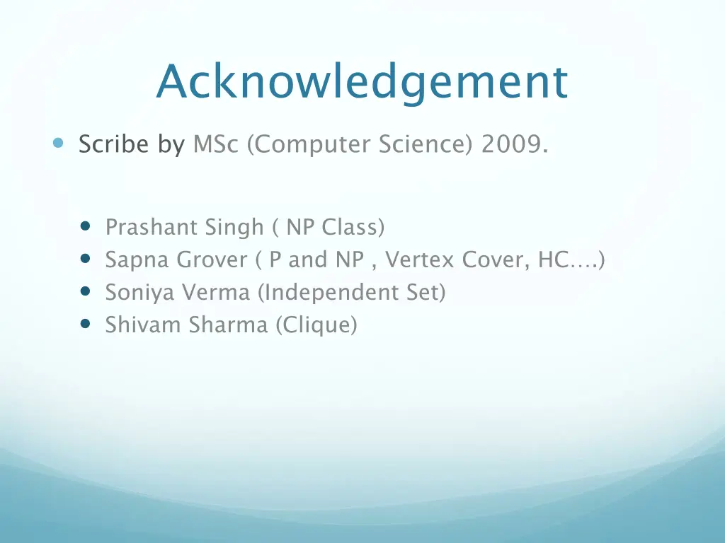 acknowledgement