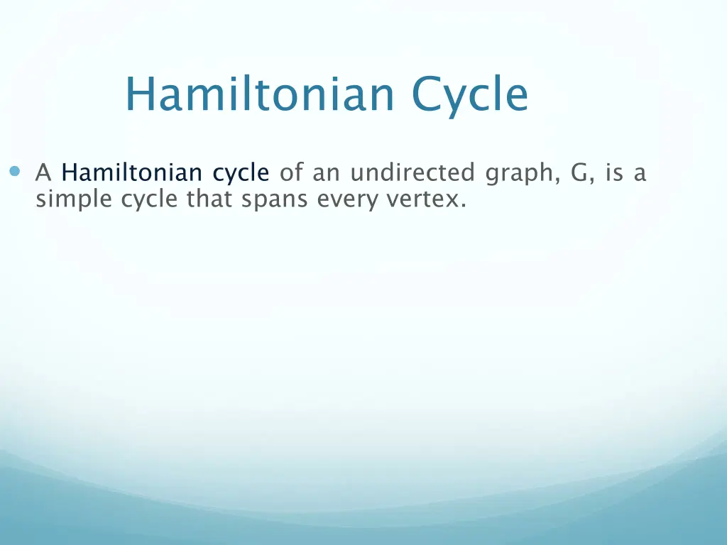 hamiltonian cycle