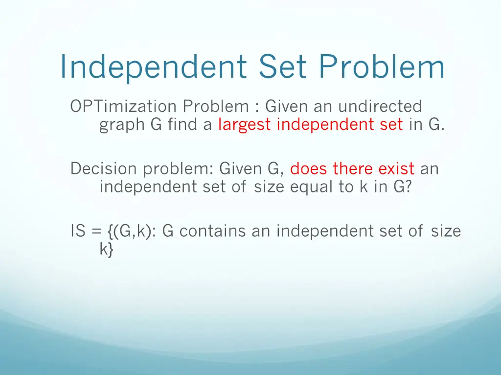 independent set problem