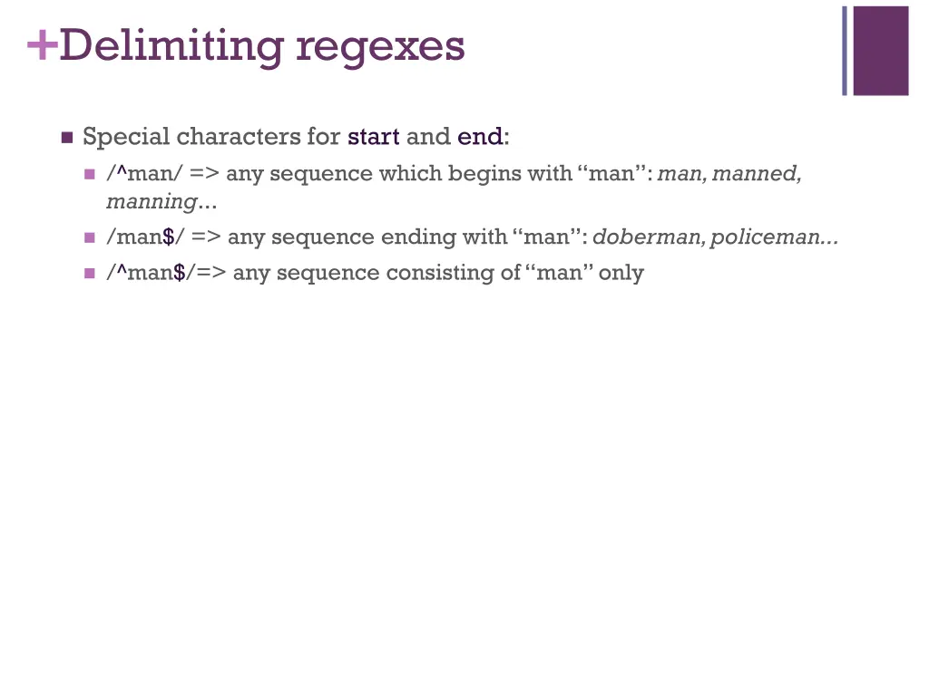 delimiting regexes