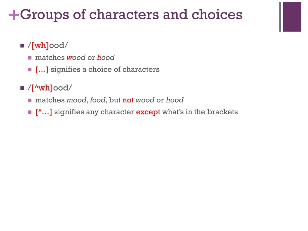 groups of characters and choices