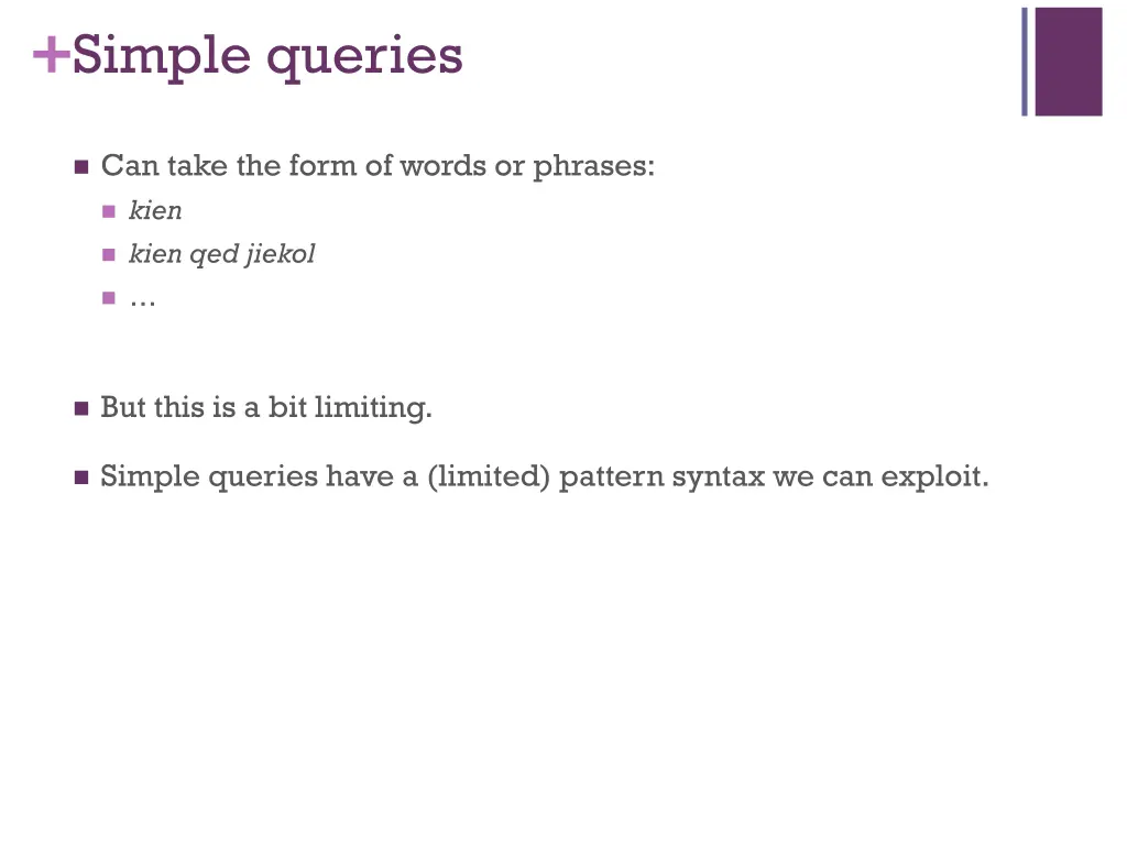 simple queries