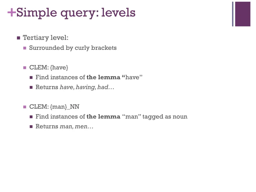 simple query levels 1