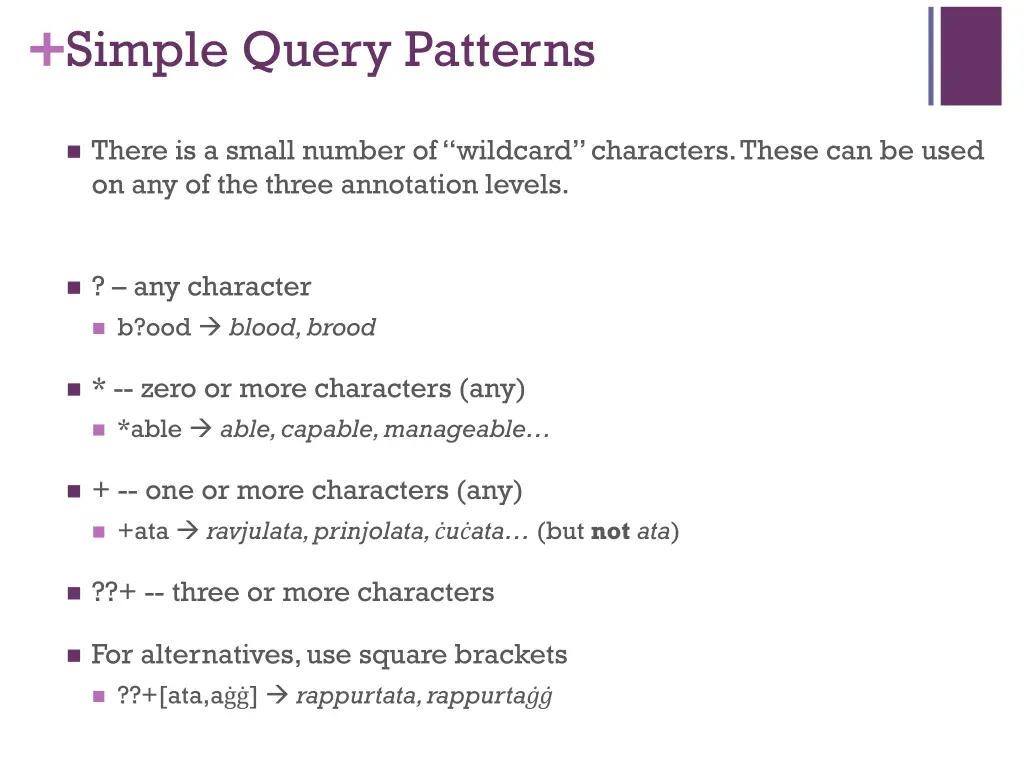 simple query patterns