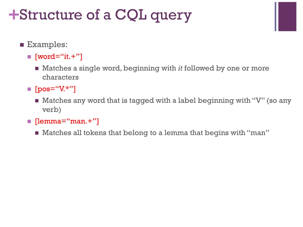 structure of a cql query 1