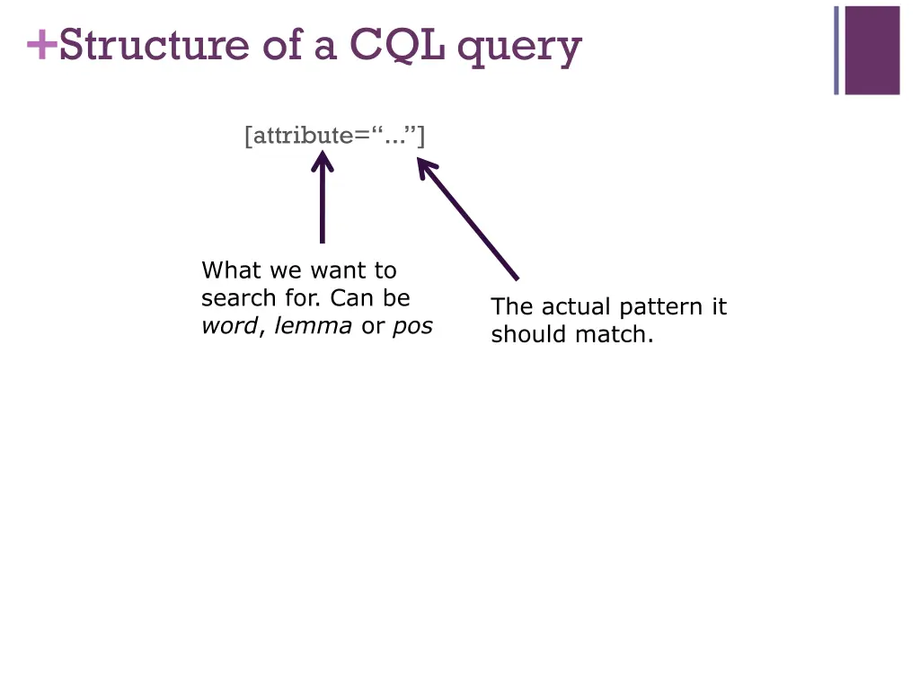 structure of a cql query