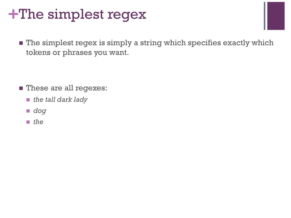 the simplest regex