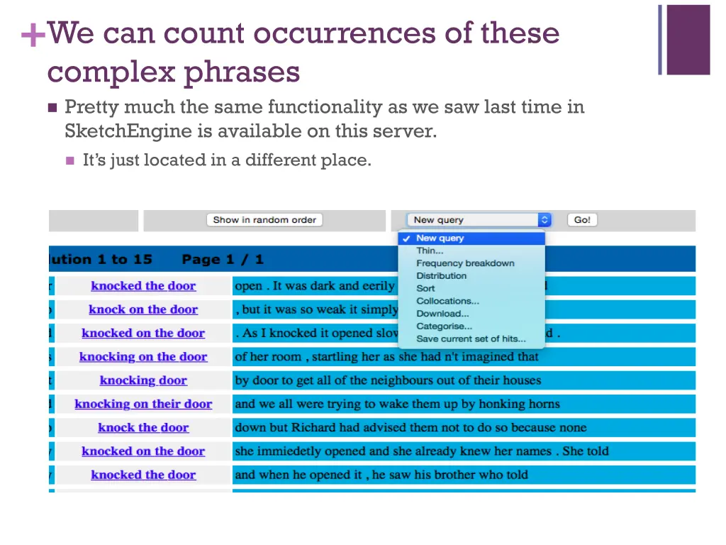 we can count occurrences of these complex phrases