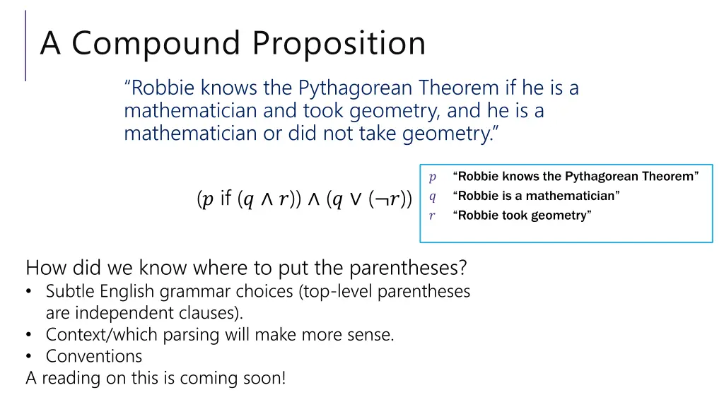 a compound proposition robbie knows 1