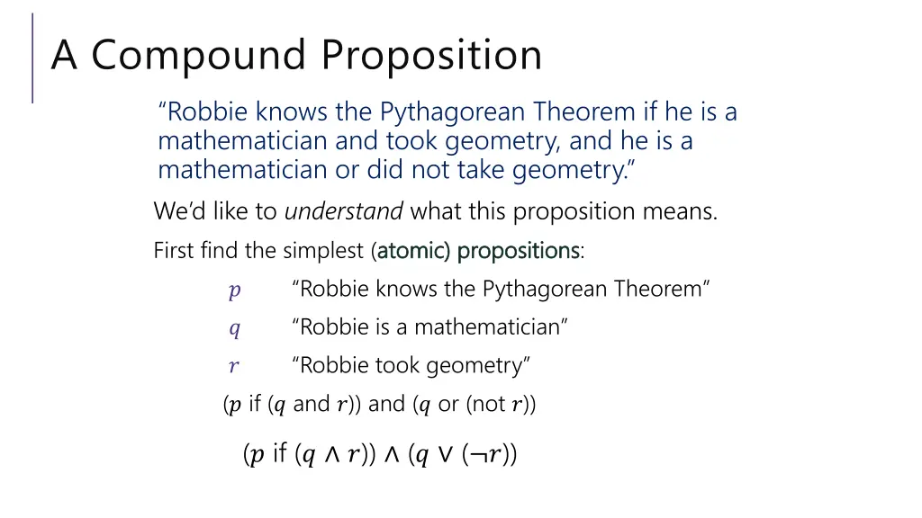 a compound proposition robbie knows 2