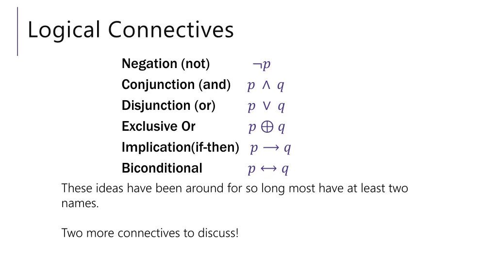 logical connectives 1