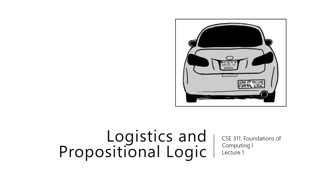 logistics and propositional logic