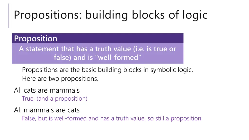 propositions building blocks of logic