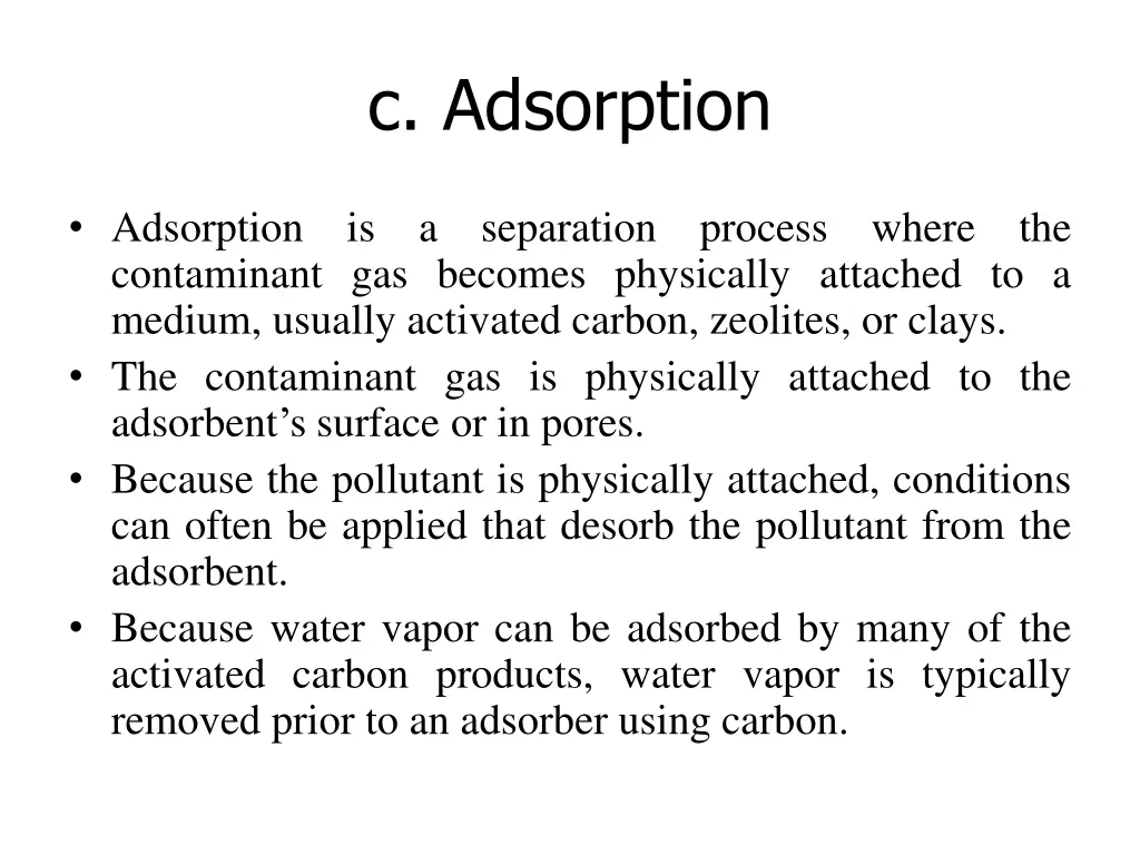 c adsorption