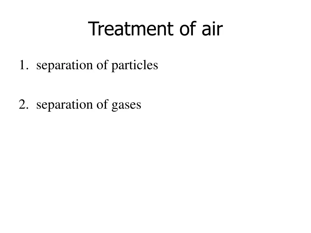 treatment of air