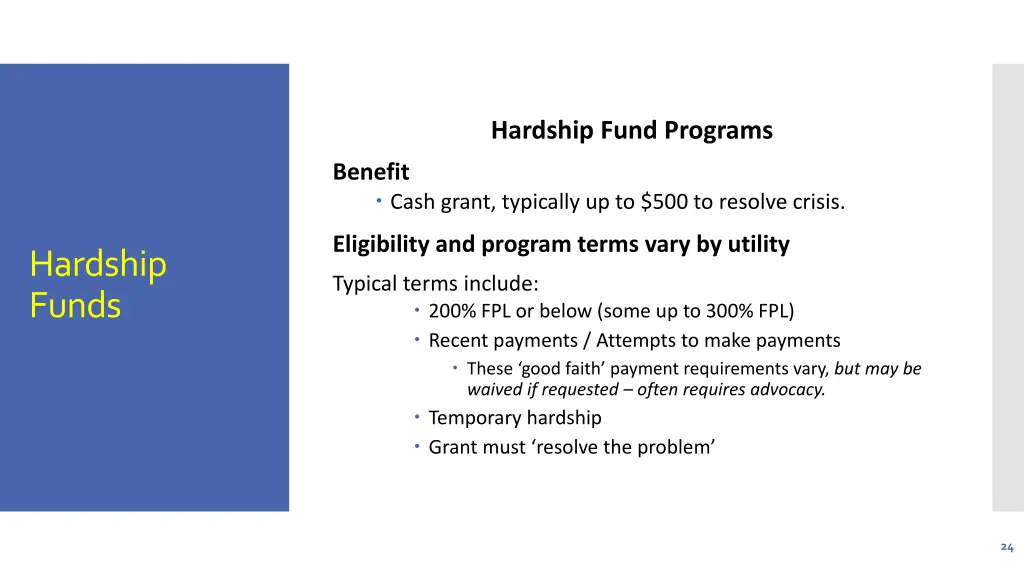 hardship fund programs