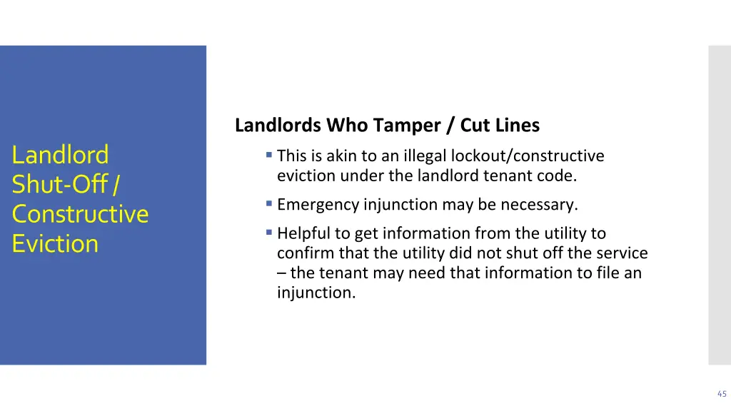 landlords who tamper cut lines this is akin