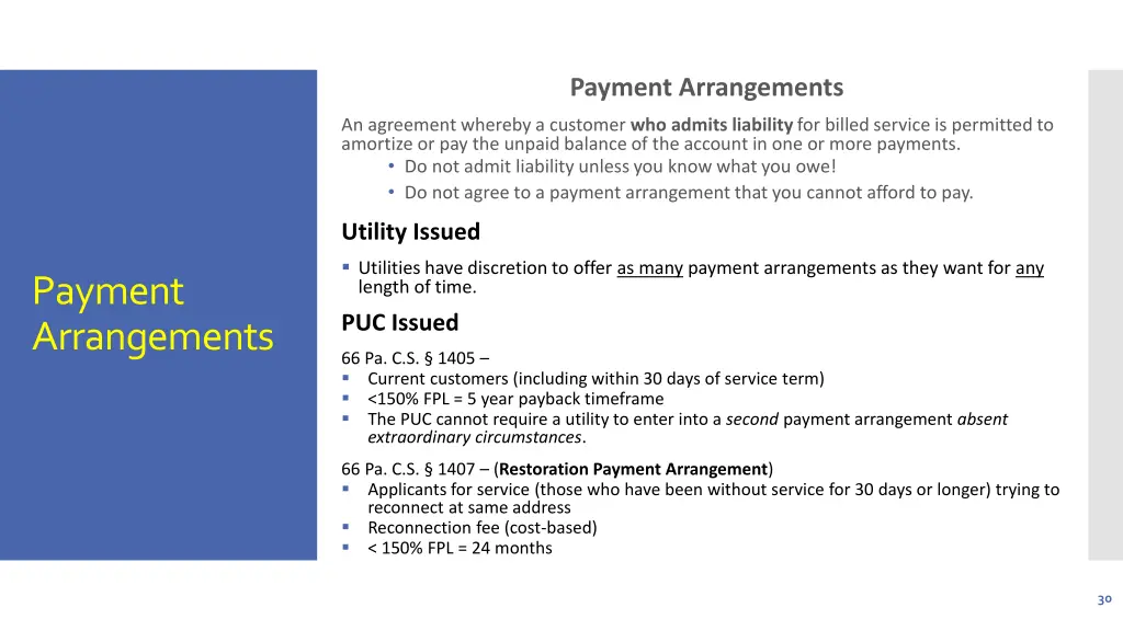 payment arrangements