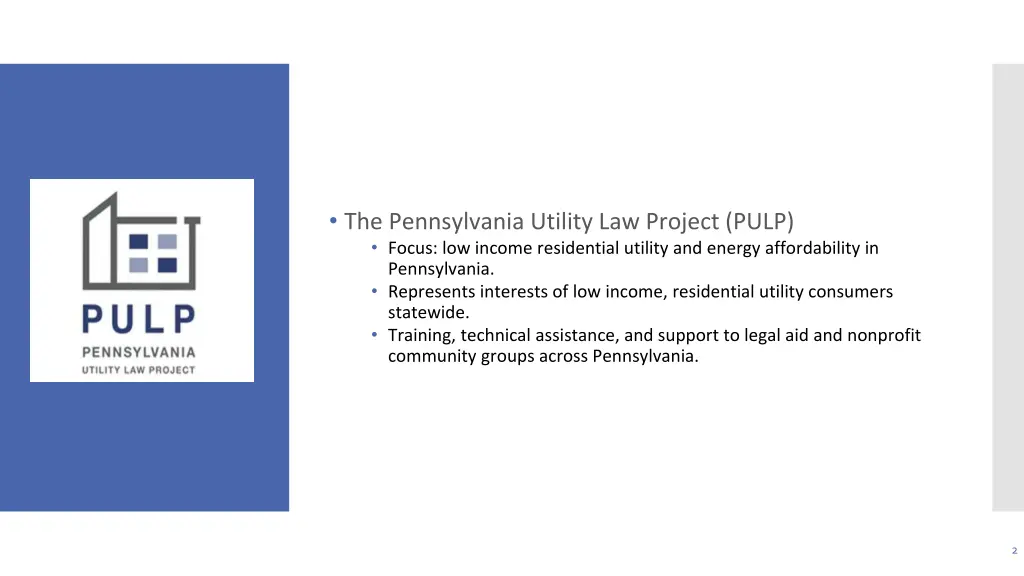 the pennsylvania utility law project pulp focus