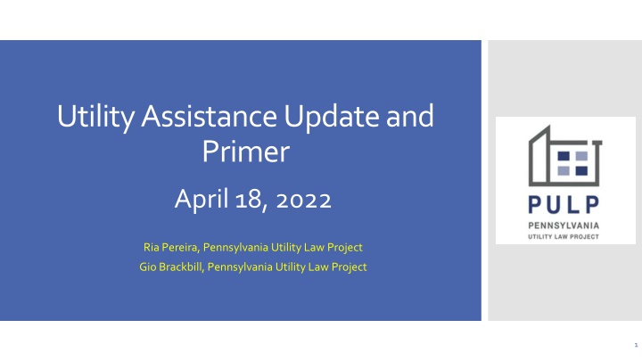 utility assistance update and primer