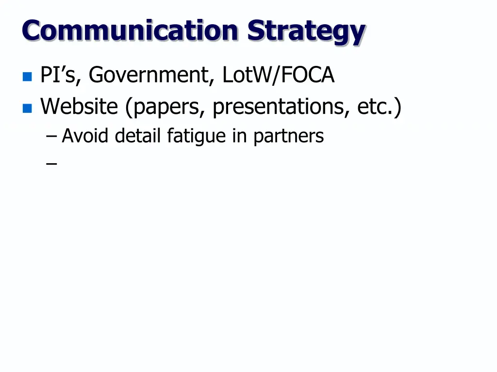 communication strategy