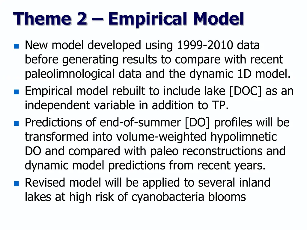 theme 2 empirical model