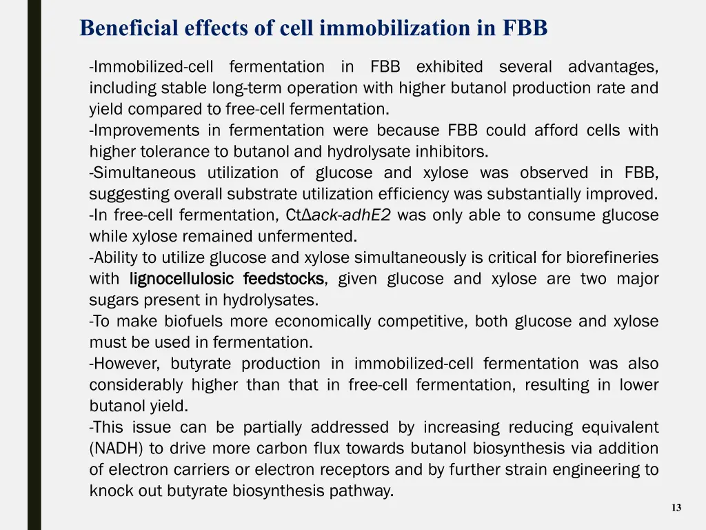 beneficial effects of cell immobilization in fbb