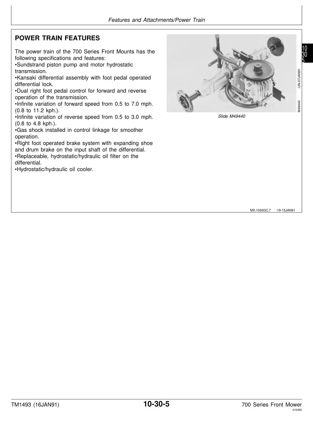 features and attachments power train