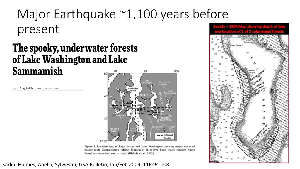 major earthquake 1 100 years before present