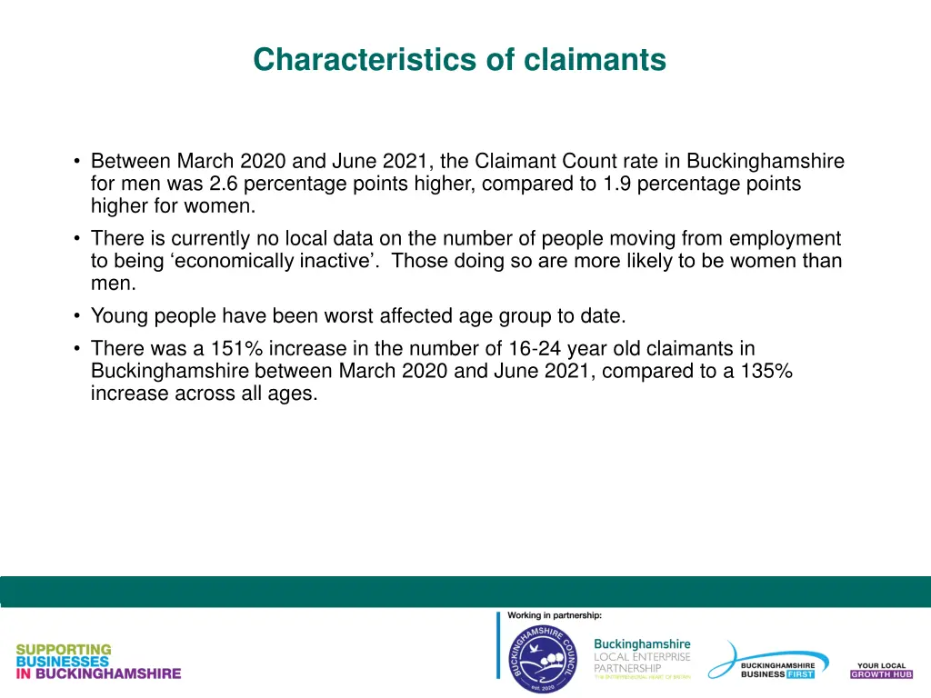 characteristics of claimants