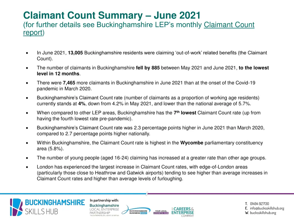 claimant count summary june 2021 for further