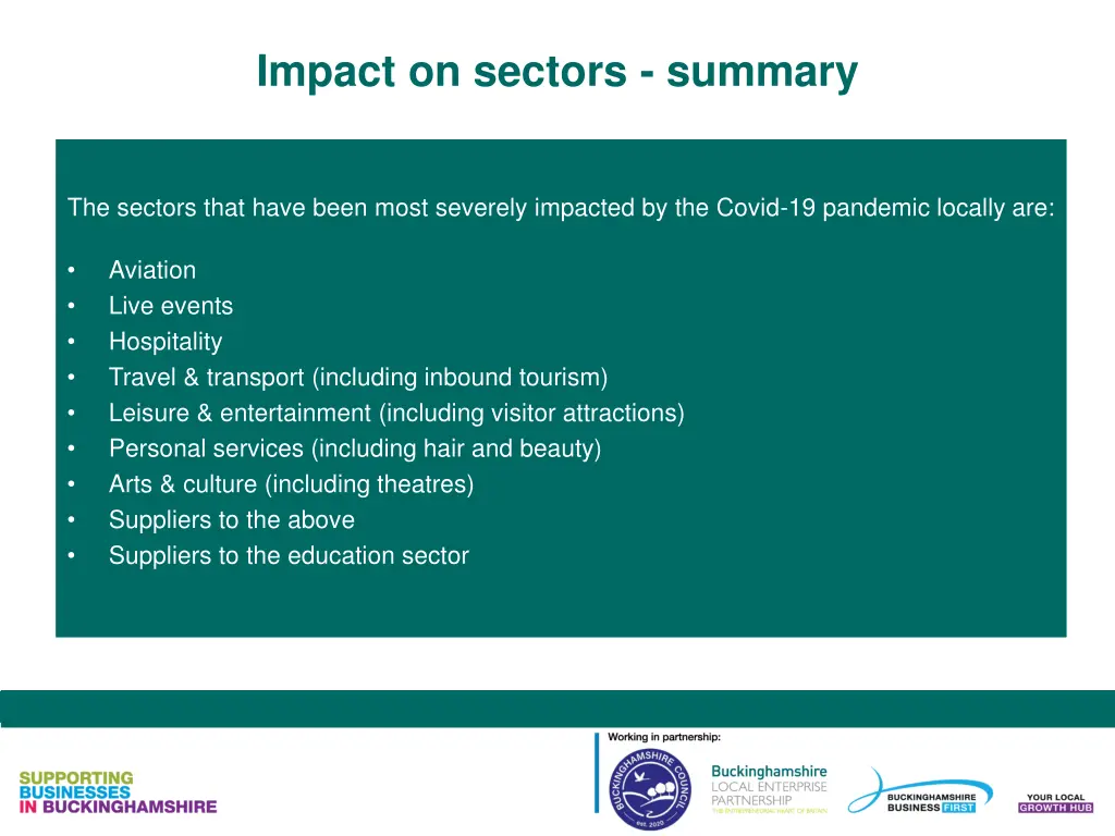 impact on sectors summary